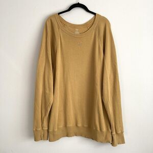 Aerie Womens Yellow Sweatshirt Size Large Pullover Oversized Casual Cotton